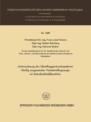 cover image of Untersuchung der Überfluggeräuschspektren häufig eingesetzter Verkehrsflugzeuge an Standardmeßpunkten